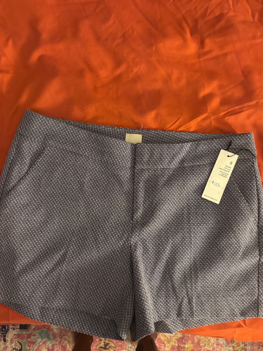 ecru Women's Blue Geometric Tailored Shorts